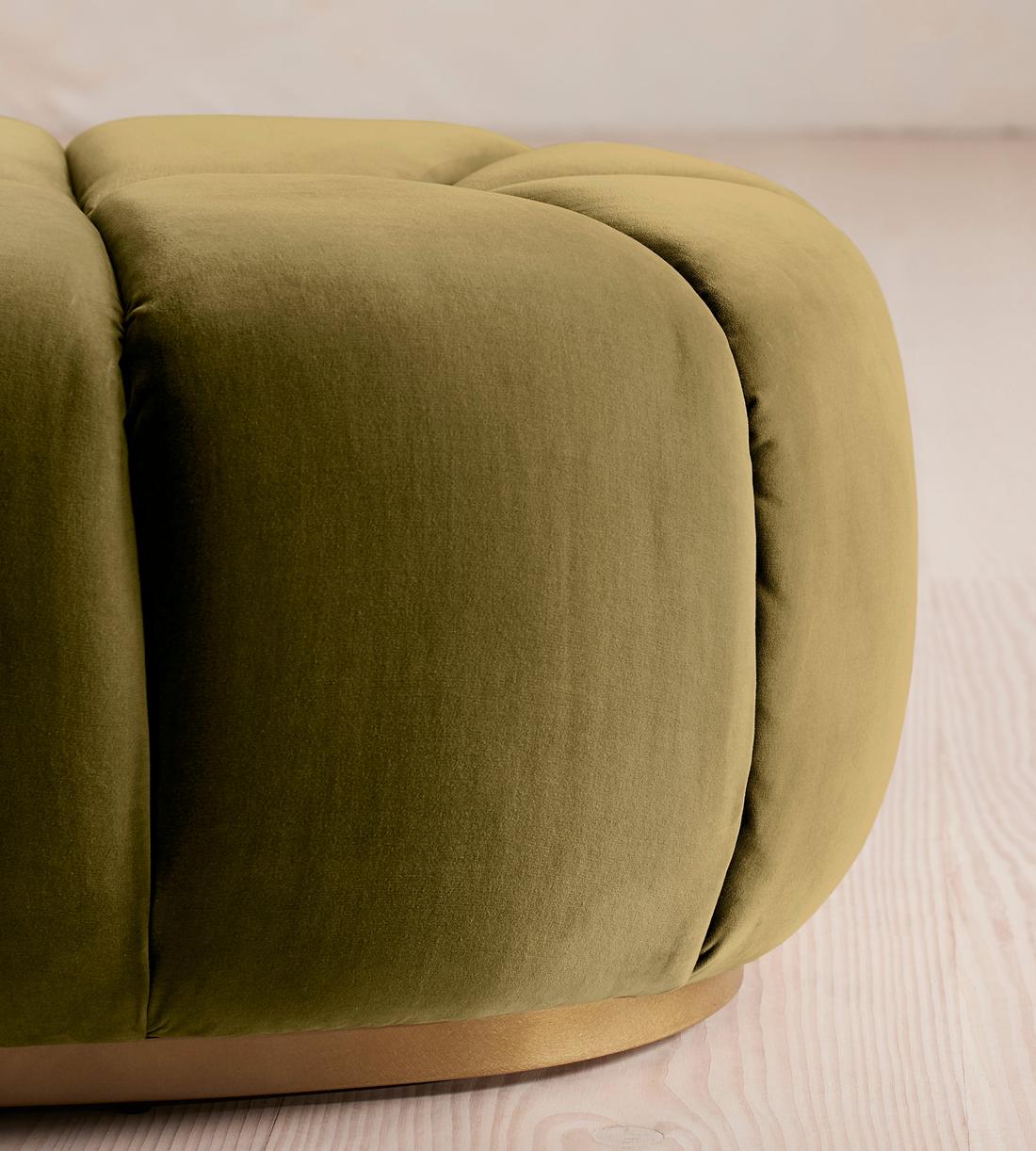 Garret Footstool - Velvet Olive - US - Images - Image 4