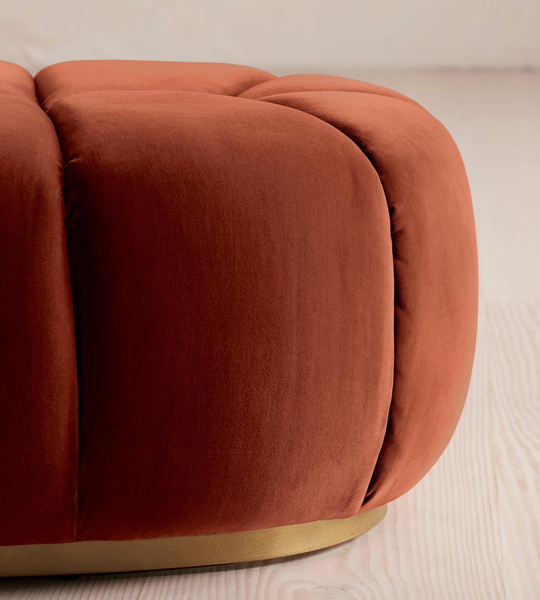 Garret Footstool - Velvet - Rust - Images - Image 4