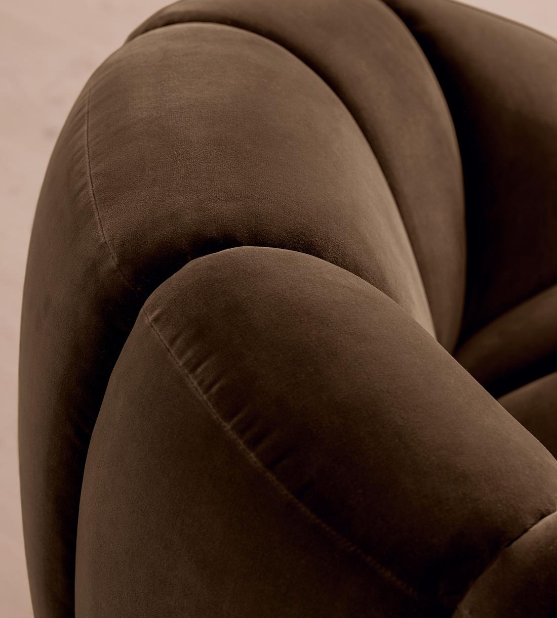 Garret Armchair - Velvet - Chocolate Brown - Images - Image 7