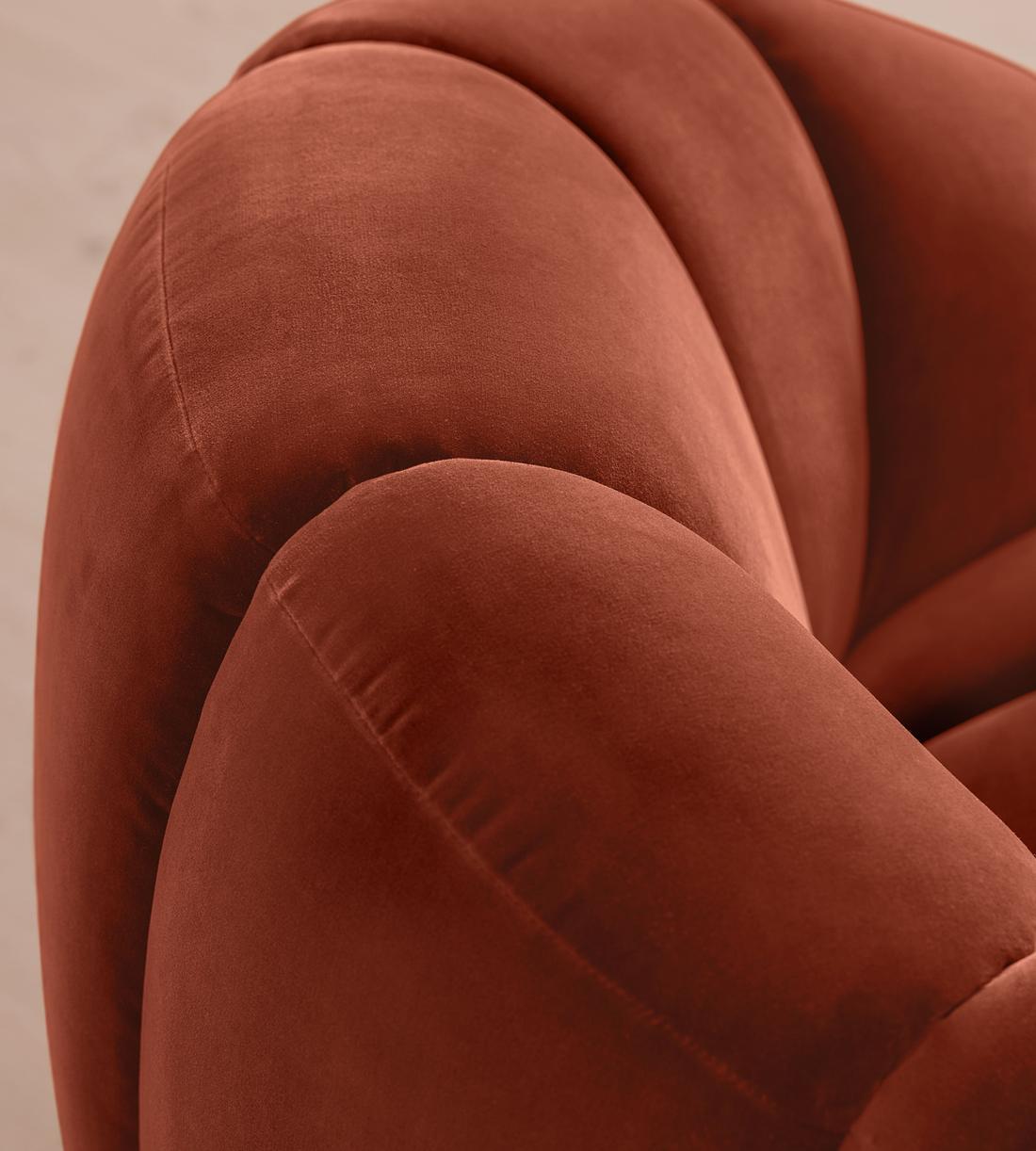 Garret Armchair - Velvet - Rust - Images - Image 7