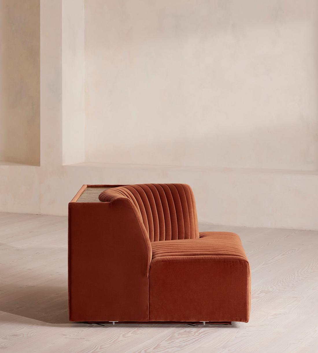 Hamish Sectional Sofa - Left Arm Module - Velvet - Rust - US - Image 6