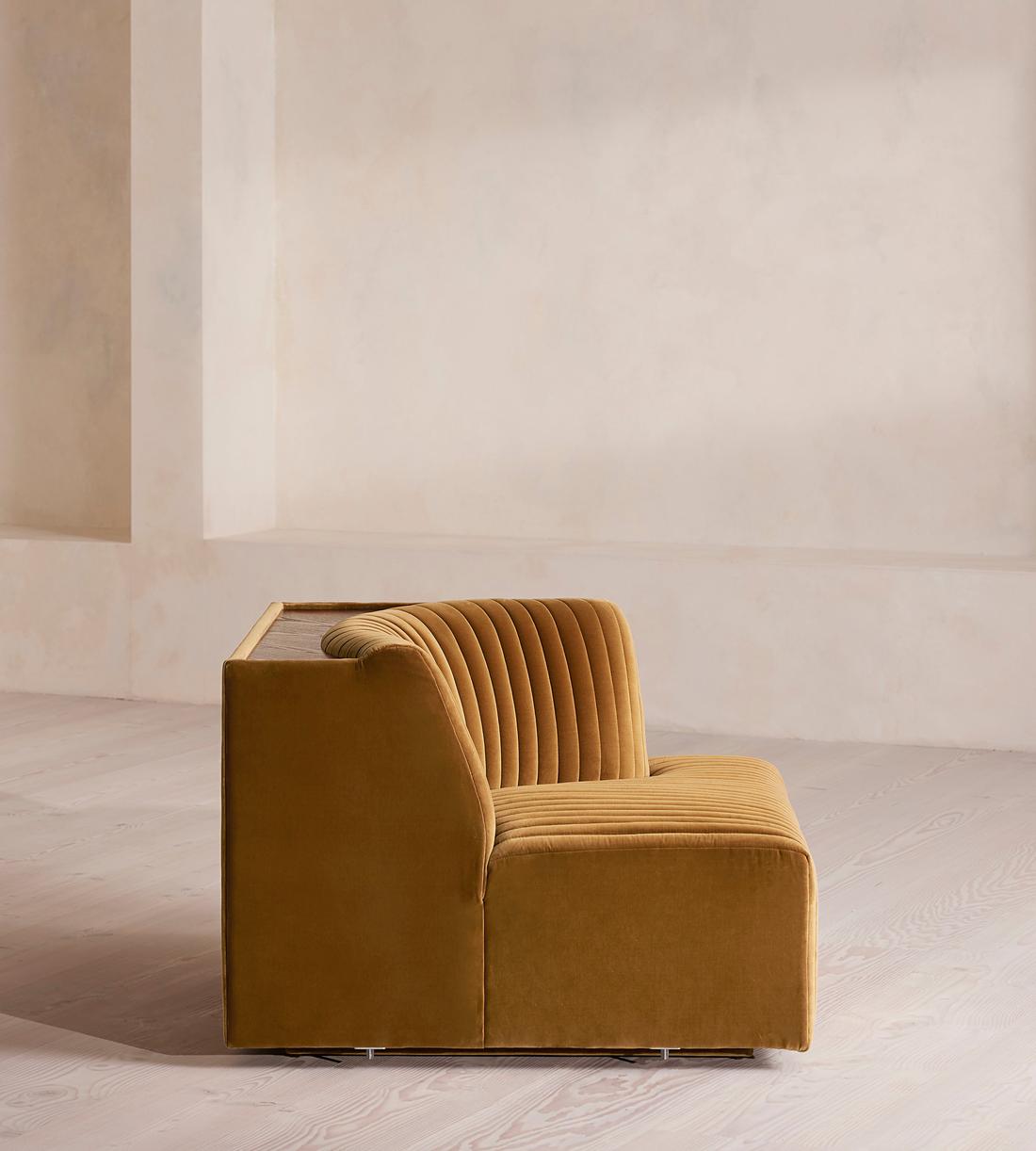 Hamish Modular Sofa - Corner Module - Velvet - Mustard - Image 7