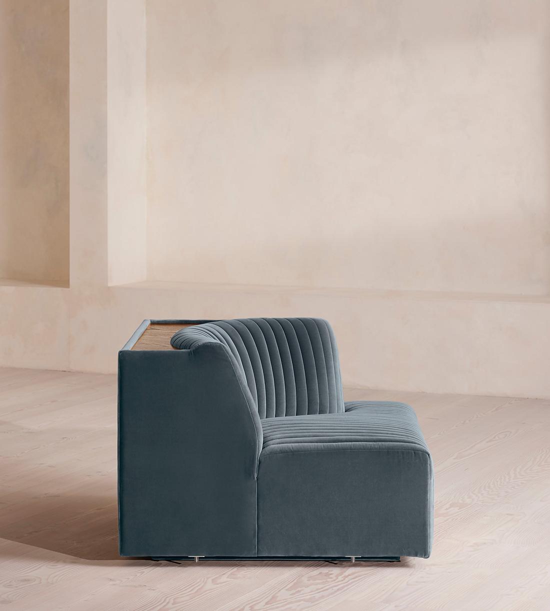 Hamish Sectional Sofa - Corner Module - Velvet - Grey Blue - US - Image 7