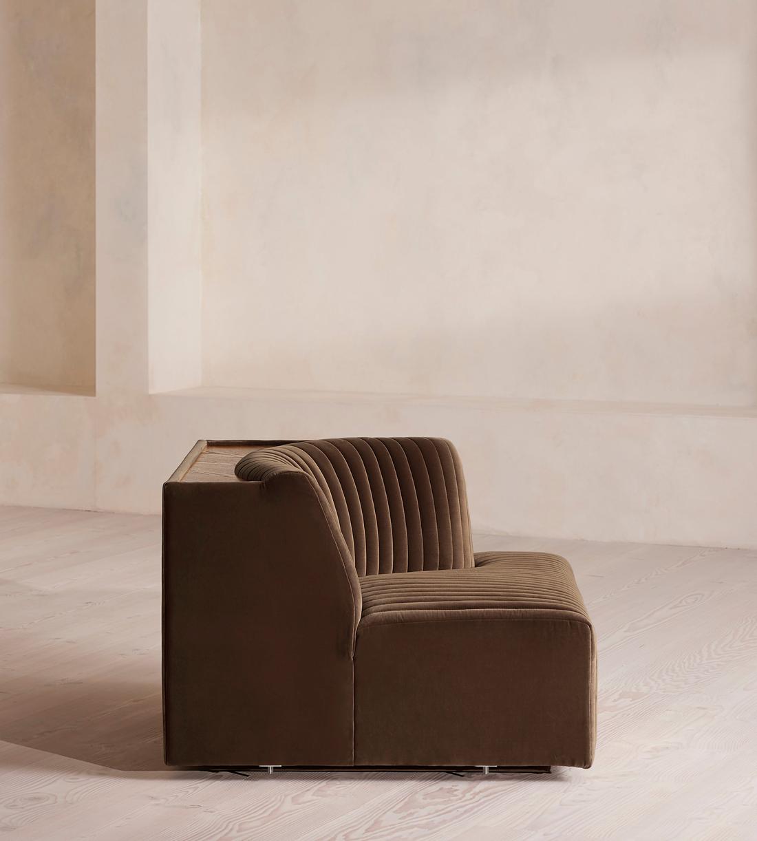 Hamish Modular Sofa - Left Arm Module - Velvet - Chocolate - Image 7