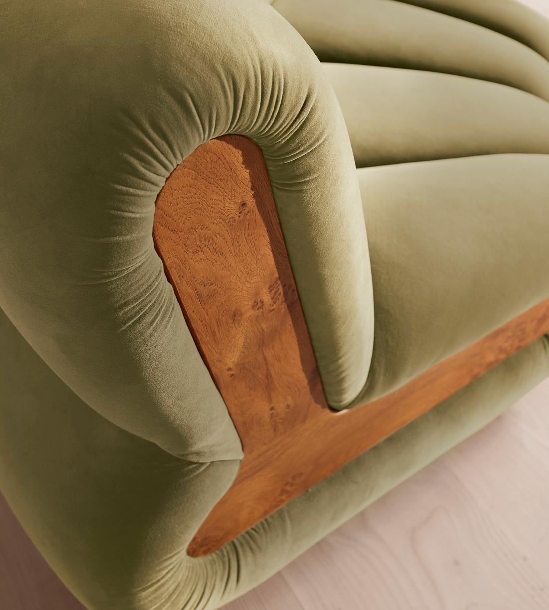 Noelle Sectional Curved Armchair - Velvet Lichen - US - Images - Image 7