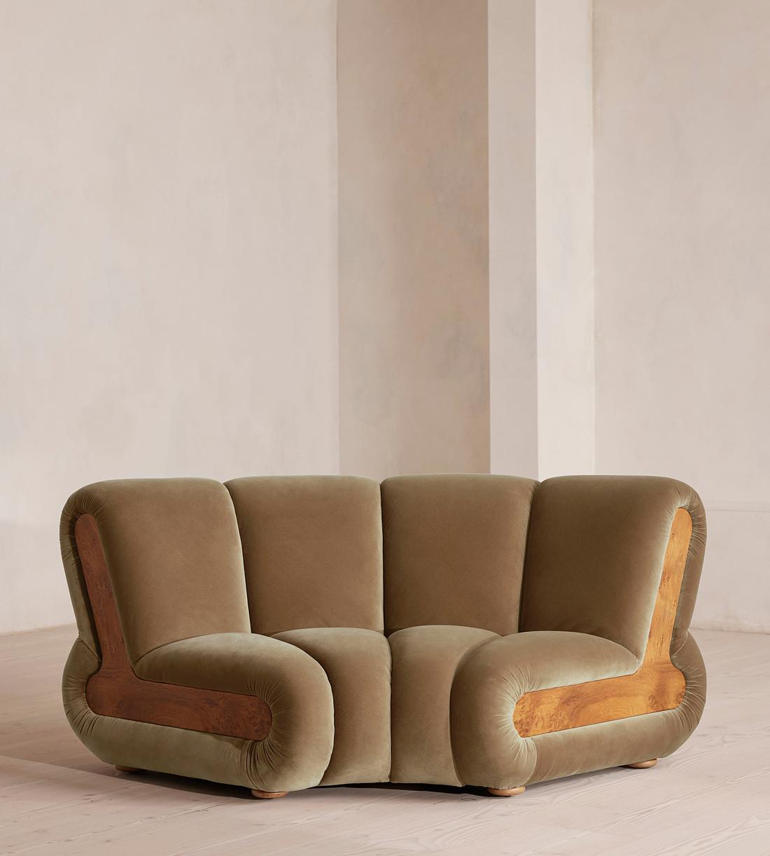 Noelle Sectional Sofa - Straight Module - Velvet - Truffle - US - Image 1