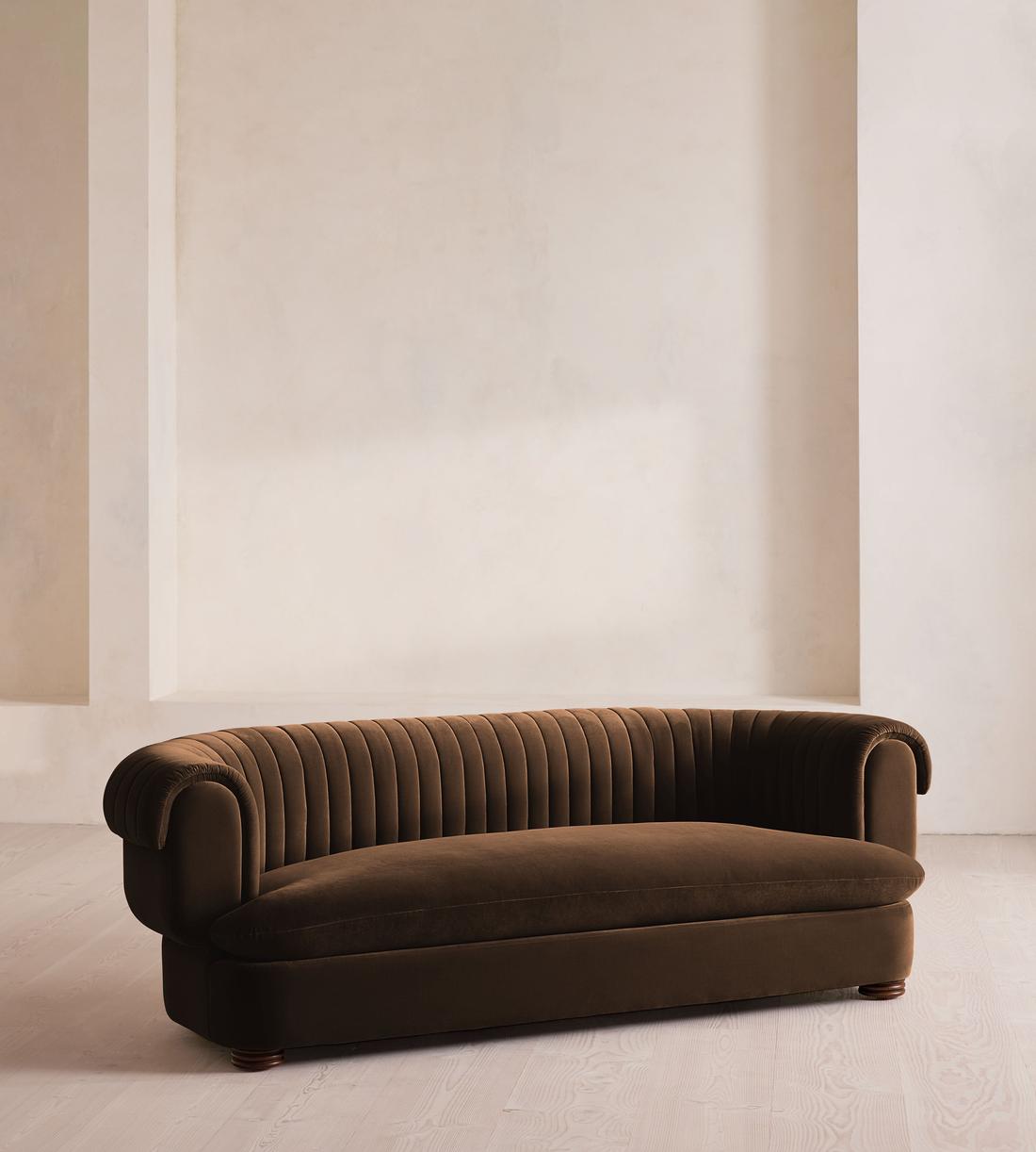 Rava Three Seater Sofa - Velvet - Chocolate - US - Listing - Image 2