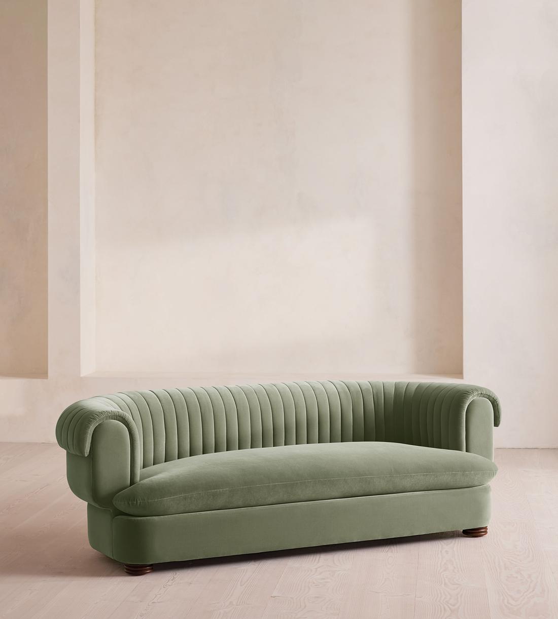 Rava Three Seater Sofa - Velvet - Seafoam - UK - Listing - Image 2
