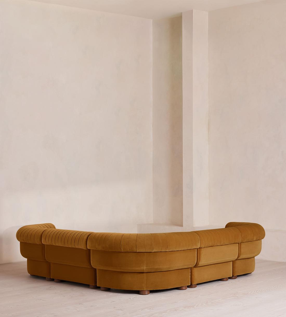 Rava Modular Sofa - Corner Sofa - Velvet - Mustard - Images - Image 3