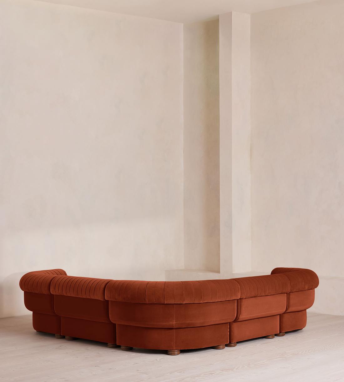 Rava Modular Sofa - Corner Sofa - Velvet - Rust - Images - Image 3