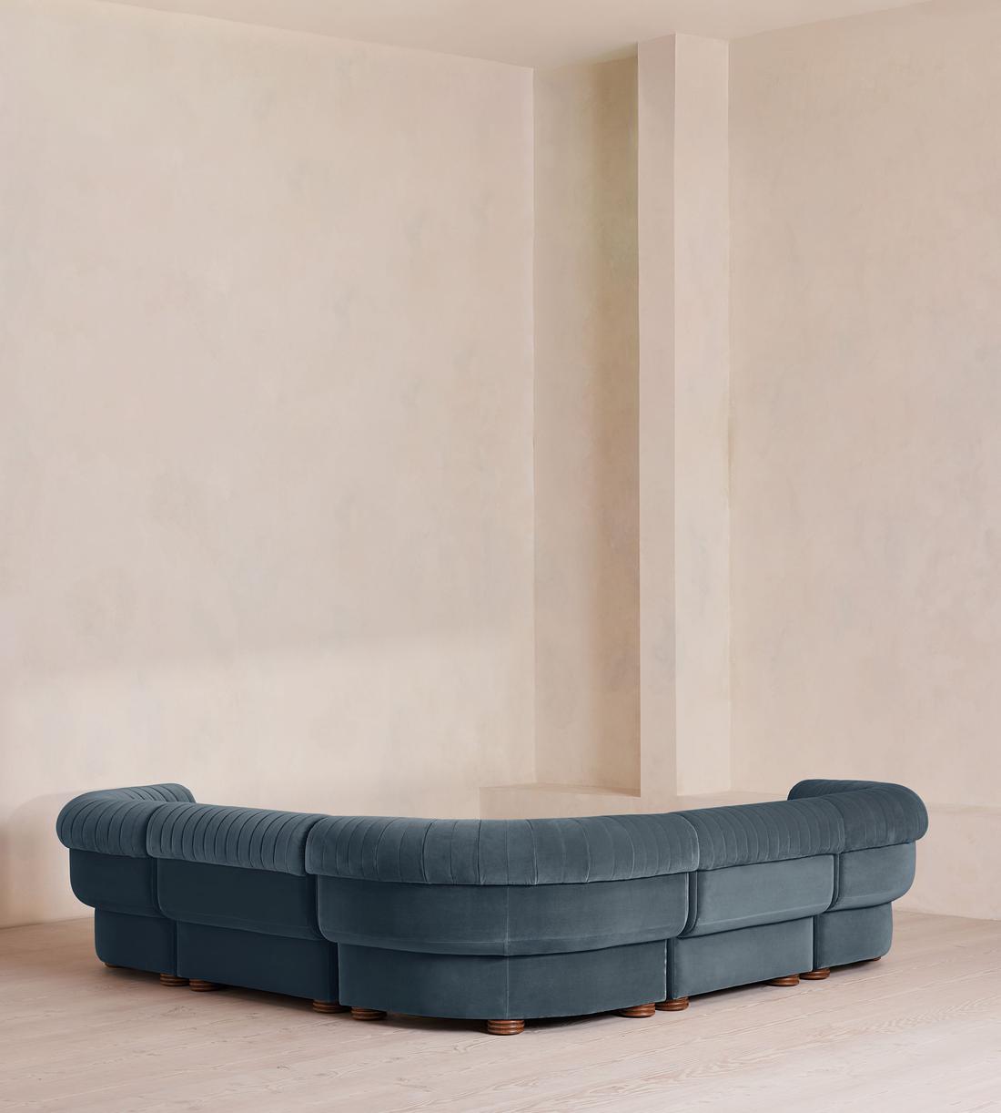 Rava Modular Sofa - Corner Sofa - Velvet - Grey Blue - Images - Image 3
