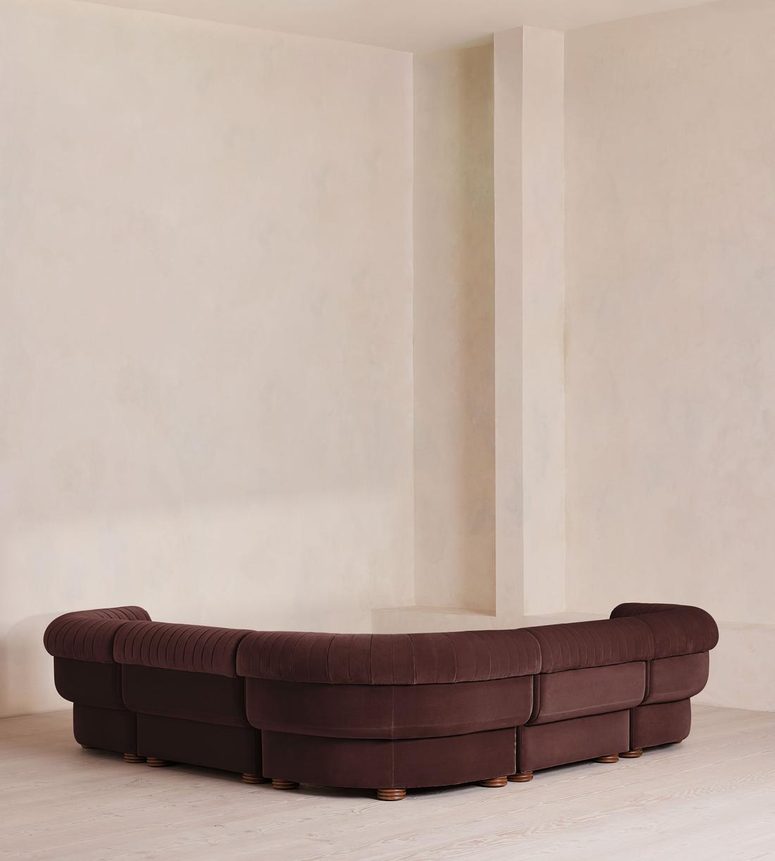 Rava Sectional Sofa - Corner Sofa - Velvet - Aubergine - US - Images - Image 3
