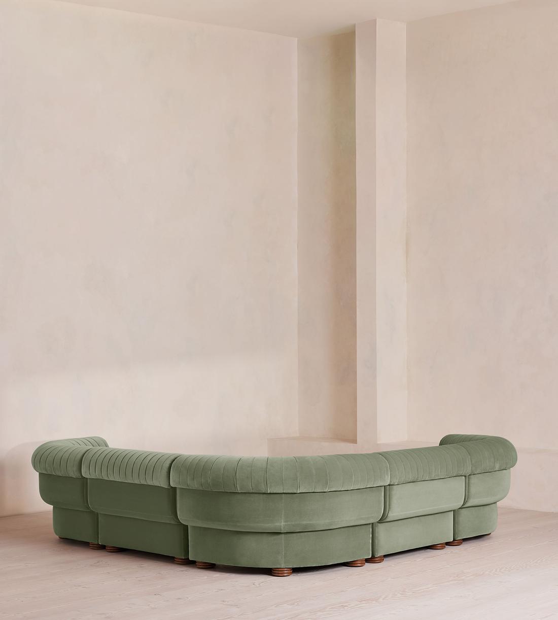 Rava Sectional Sofa - Corner Sofa - Velvet - Seafoam US - Images - Image 3