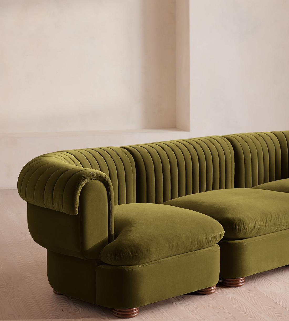Rava Modular Sofa - Four Seater - Velvet - Olive - Images - Image 5