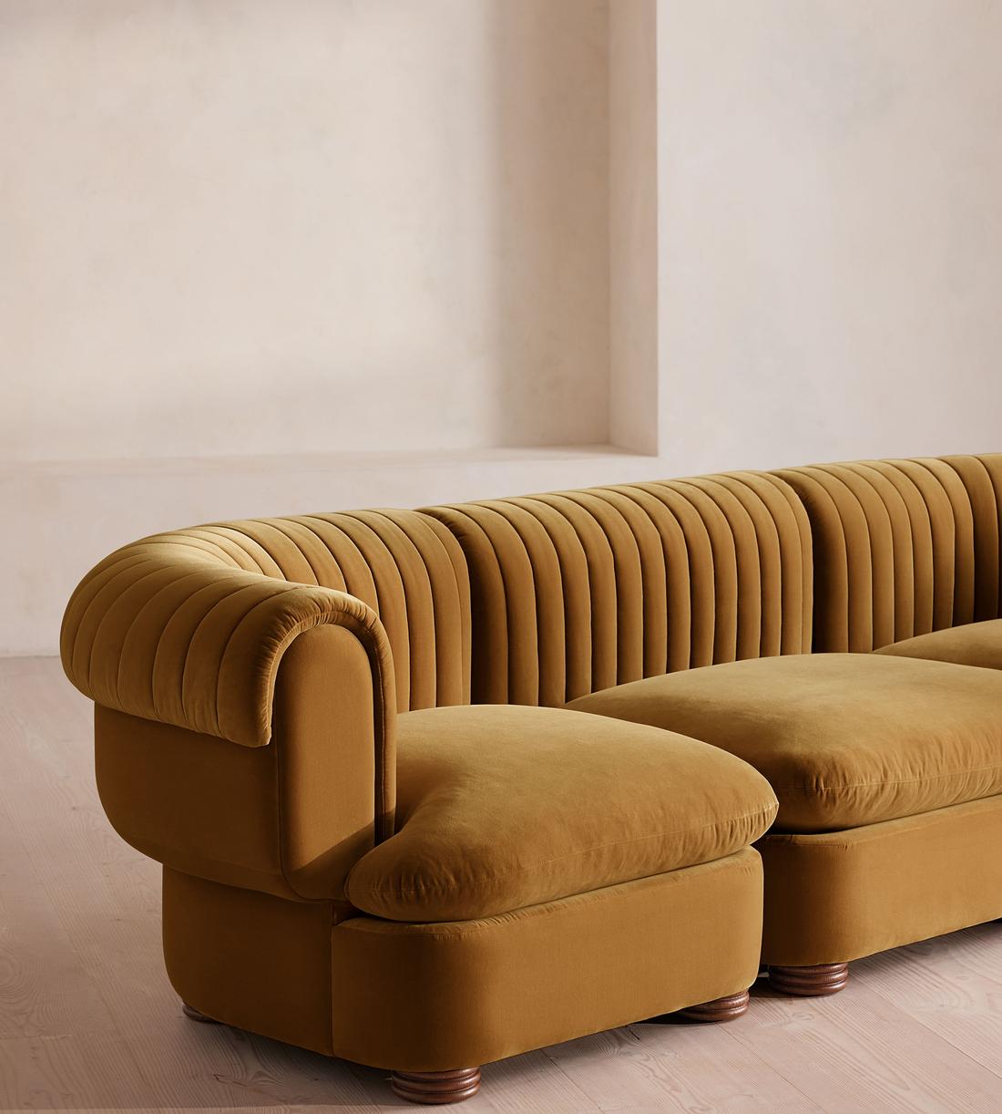 Rava Modular Sofa - Four Seater - Velvet - Mustard - Images - Image 5
