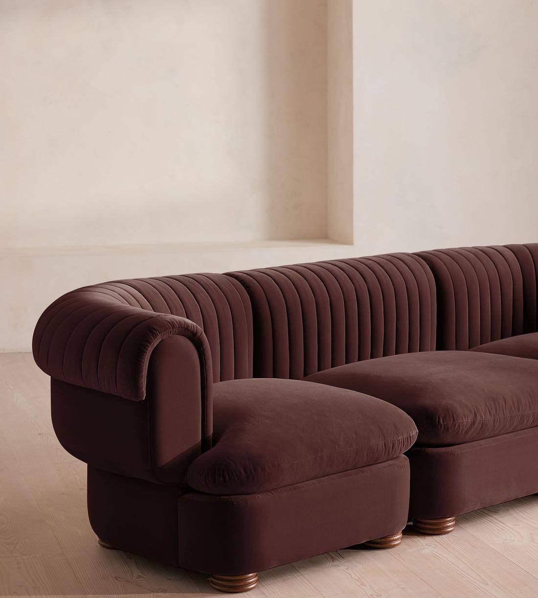 Rava Sectional Sofa - Four Seater - Velvet - Aubergine - US - Images - Image 5