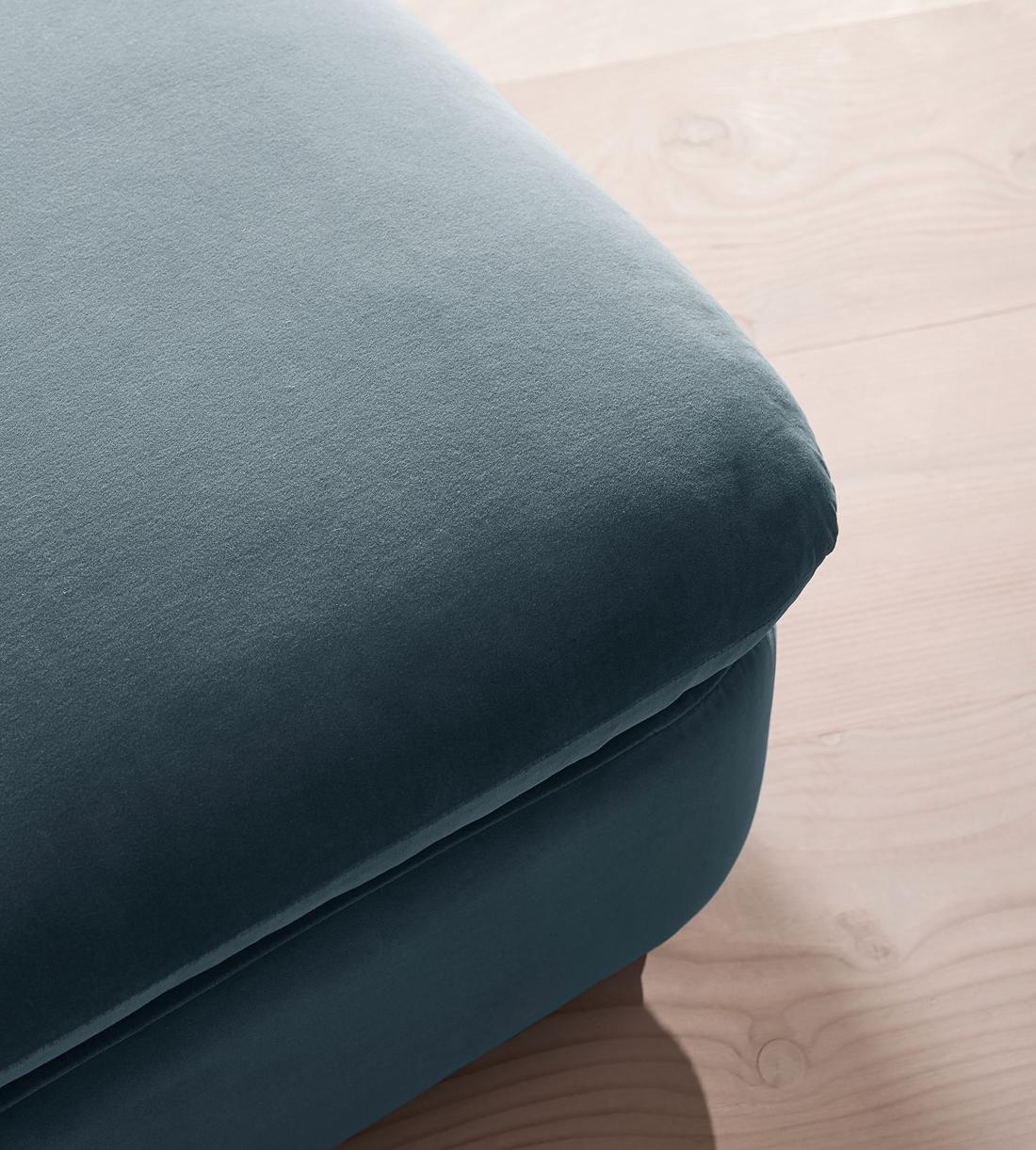 Rava Ottoman - Velvet - Grey Blue - Images - Image 4