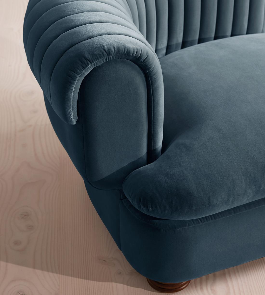 Rava Sectional Sofa - Left Arm Module - Velvet - Grey Blue - US - Image 5