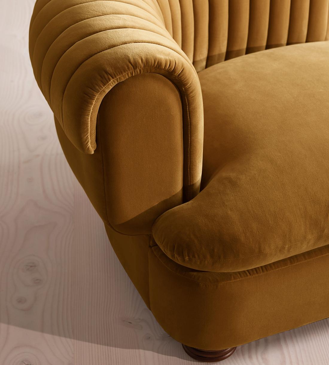 Rava Modular Sofa - Corner Module - Velvet - Mustard - Image 5