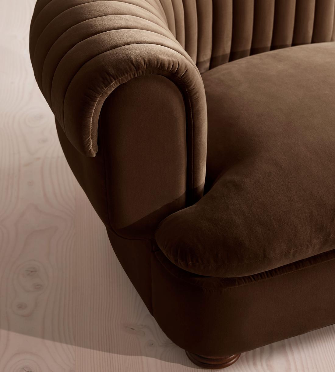 Rava Sectional Sofa - Corner Module - Velvet - Chocolate - US - Image 5