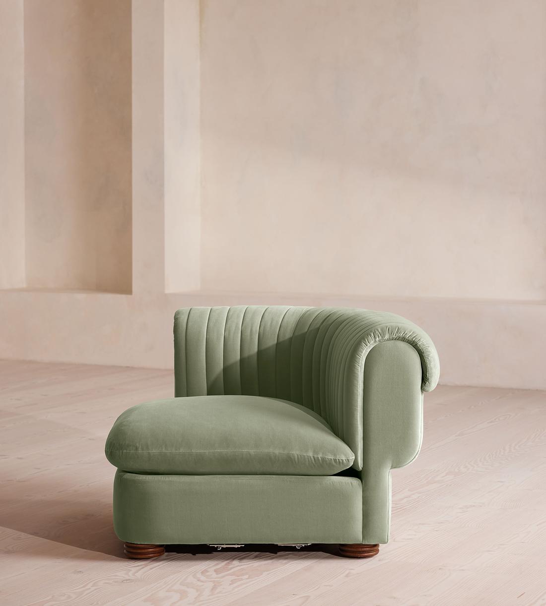 Rava Ottoman - Velvet - Seafoam - UK - Image 3