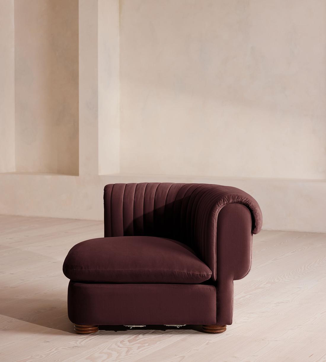 Rava Modular Sofa - Corner Module - Velvet - Aubergine - UK - Image 3