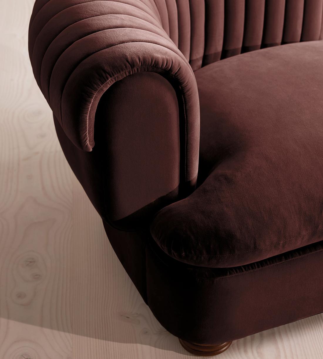 Rava Sectional Sofa - Left Arm Module - Velvet - Aubergine - US - Image 5