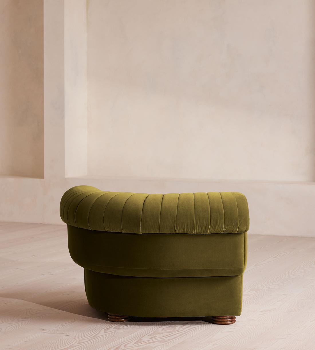 Rava Modular Sofa - Left Arm Module - Velvet - Olive - Image 10