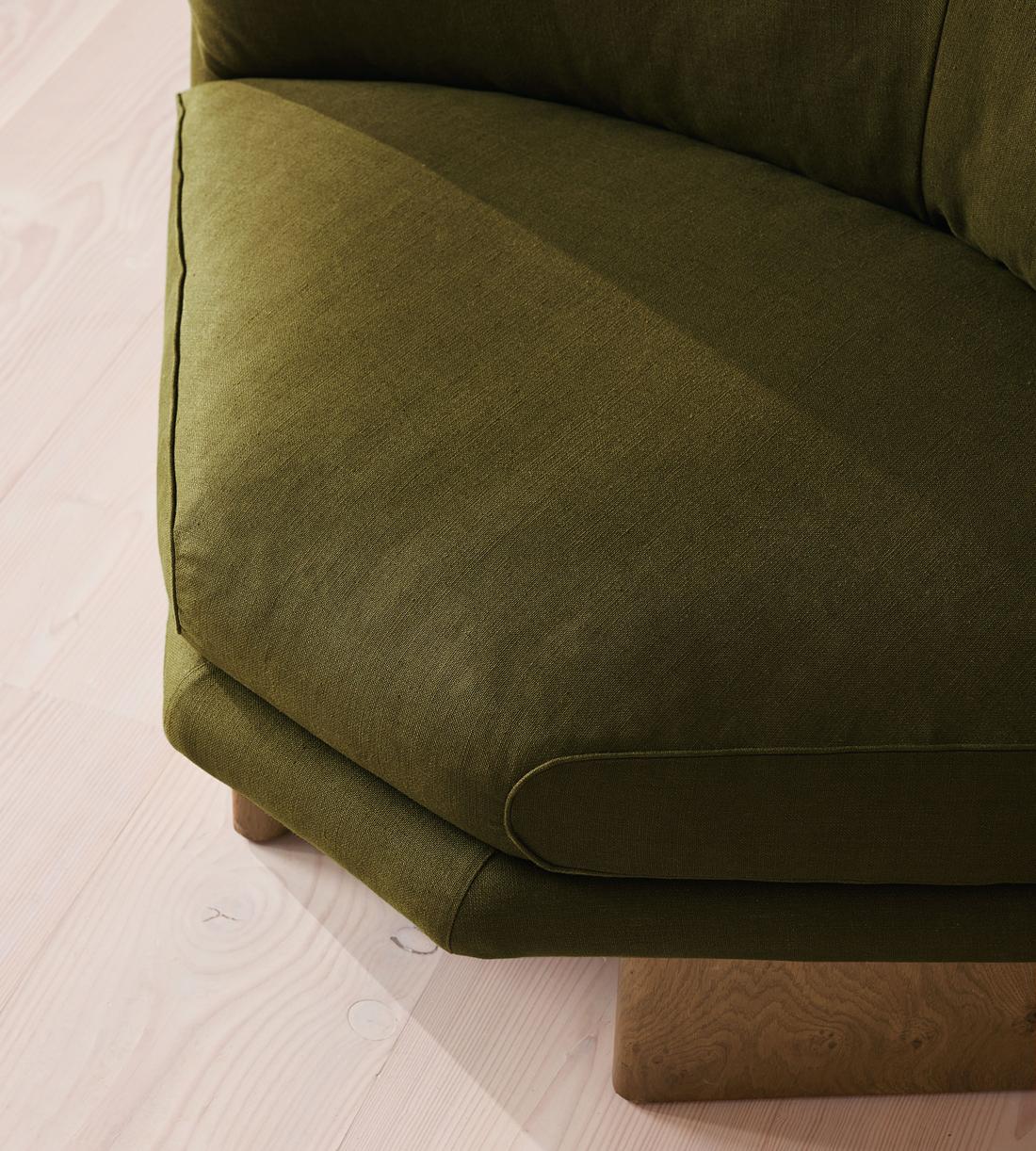 Tellis Corner Chair - Linen - Olive - US - Images - Image 5
