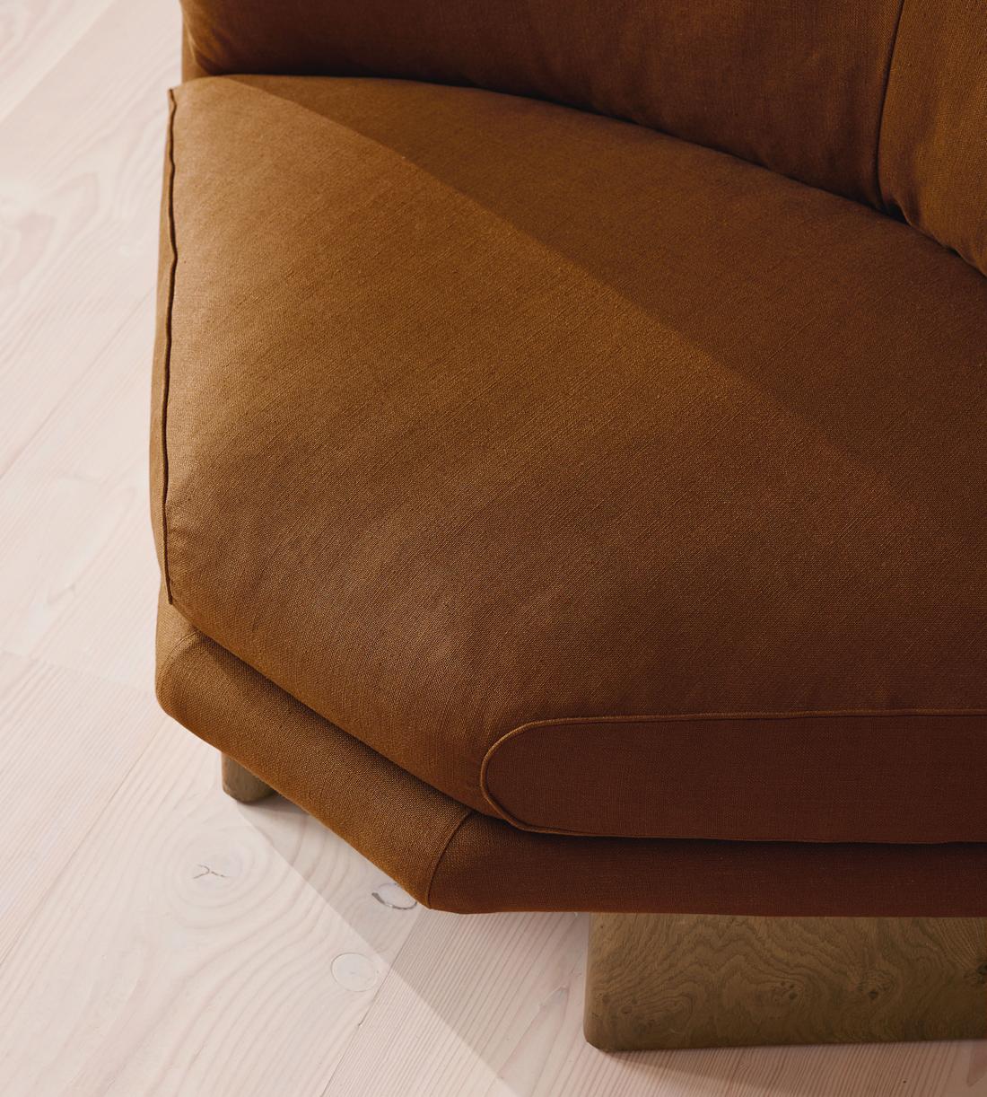 Tellis Corner Chair - Linen - Terracotta - US - Images - Image 5