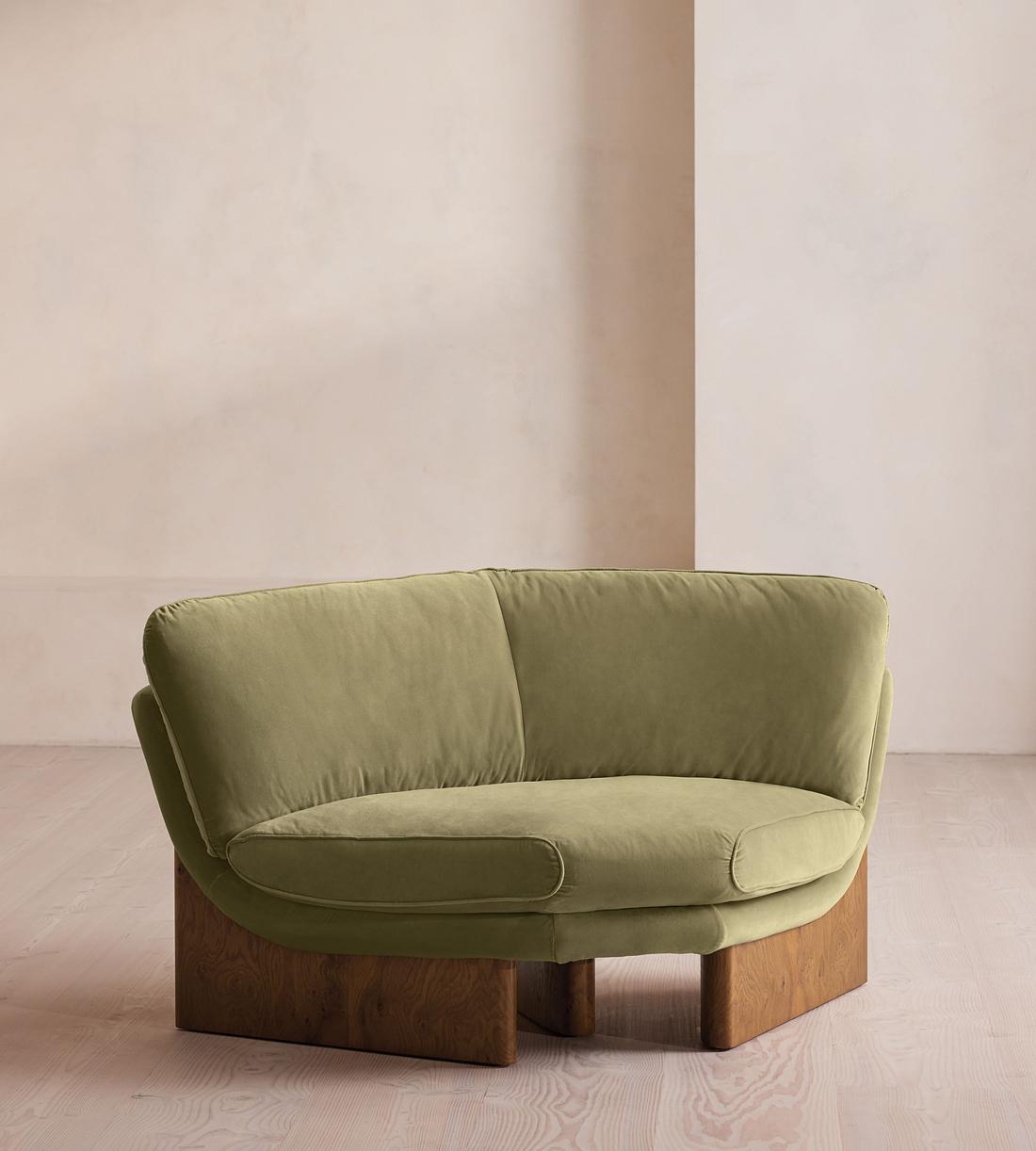 Tellis Corner Chair - Velvet - Lichen - UK - Listing - Image 2