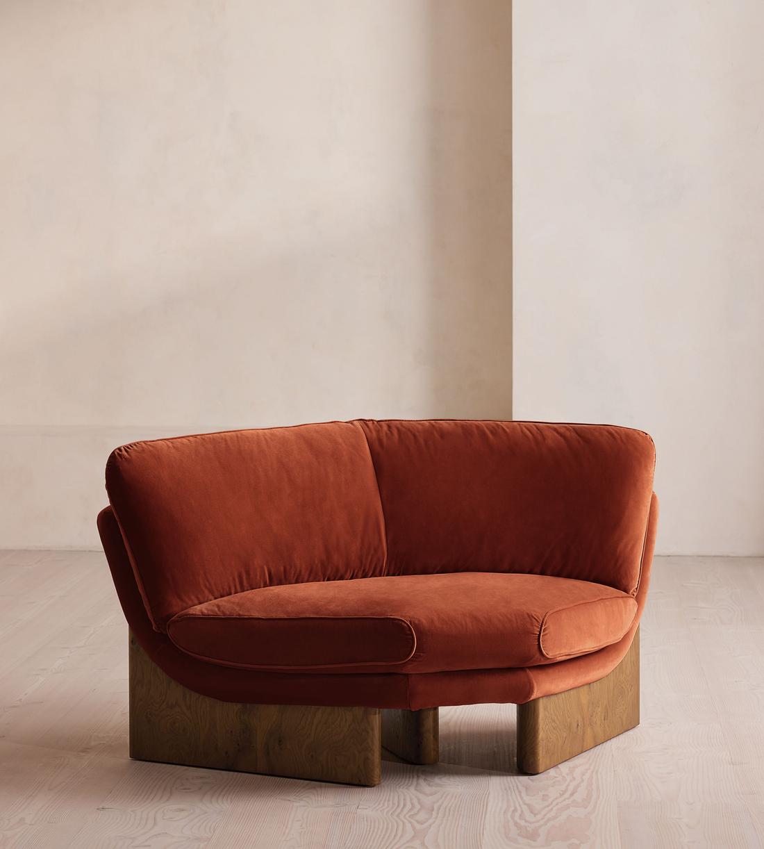 Tellis Corner Chair - Velvet - Rust - UK - Listing - Image 2