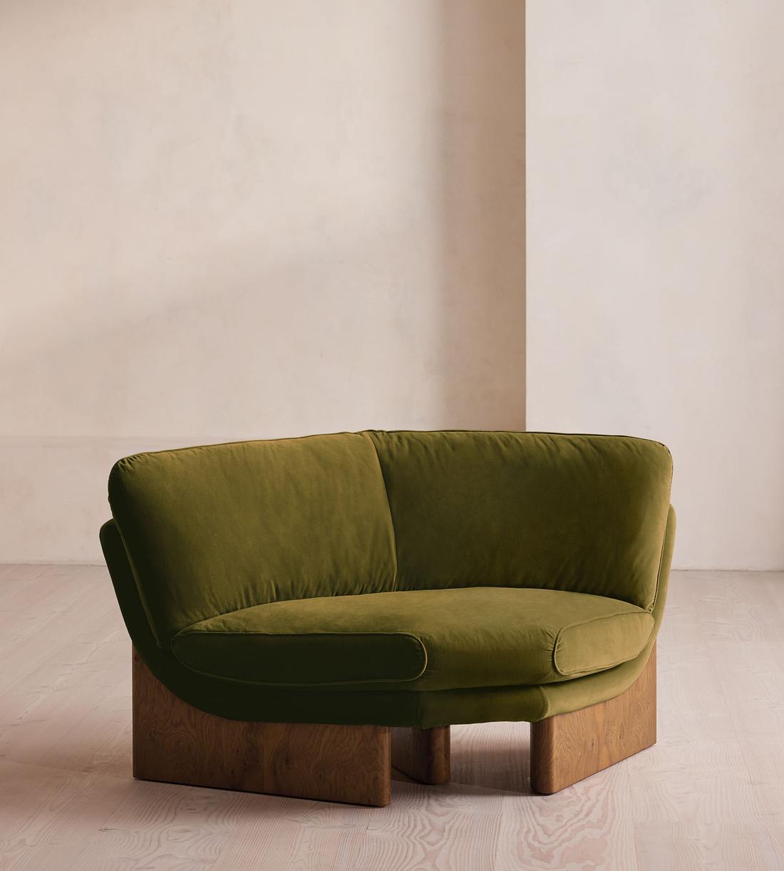 Tellis Corner Chair - Velvet - Olive - UK - Listing - Image 2