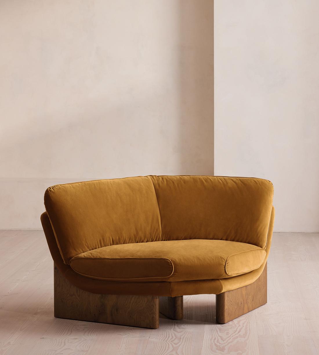 Tellis Corner Chair - Velvet - Mustard - US - Listing - Image 2