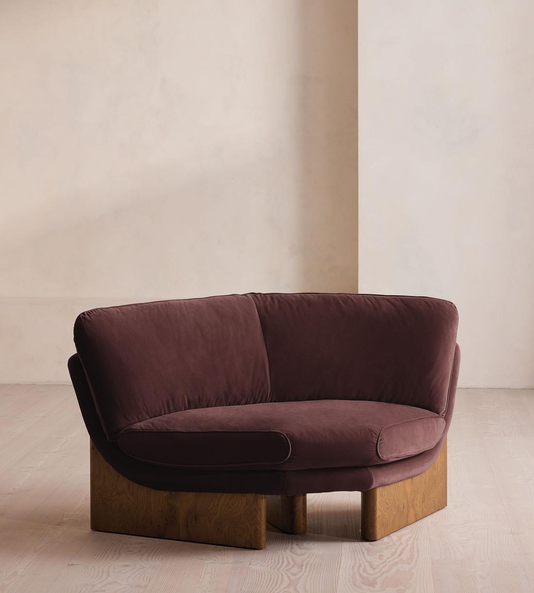 Tellis Corner Chair - Velvet - Aubergine - UK - Listing - Image 2