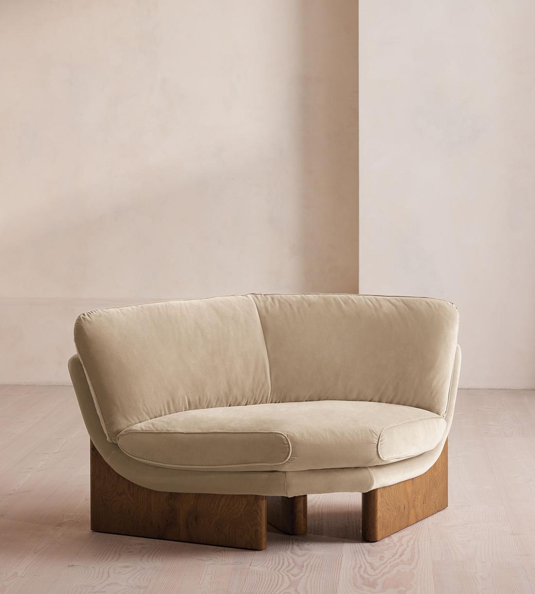 Tellis Corner Chair - Velvet - Oyster - UK - Listing - Image 2