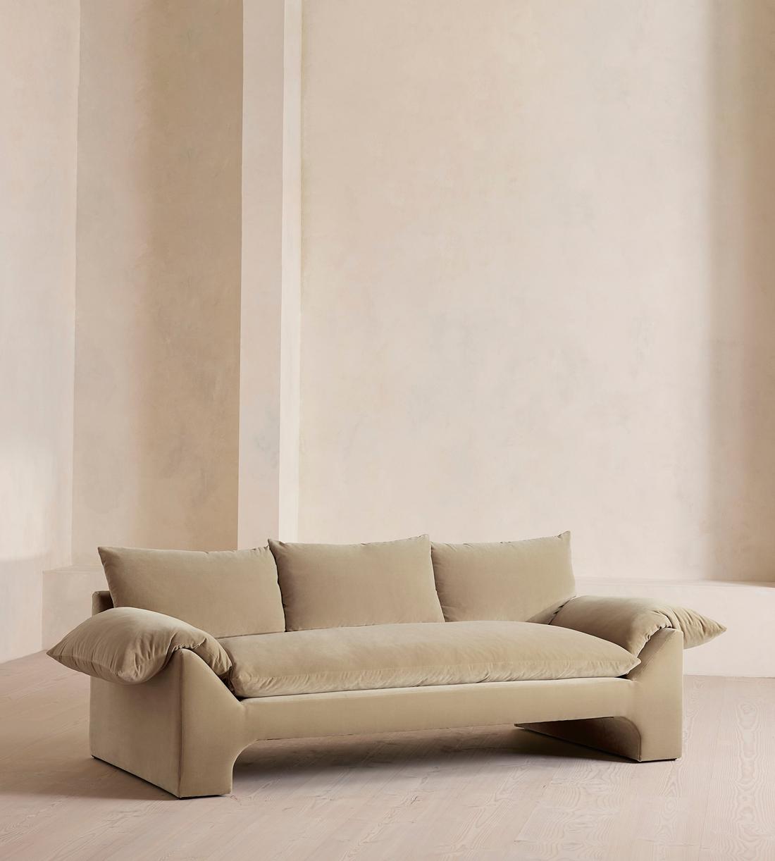 Wyatt Three Seater Sofa - Velvet - Oyster - UK - Listing - Image 2