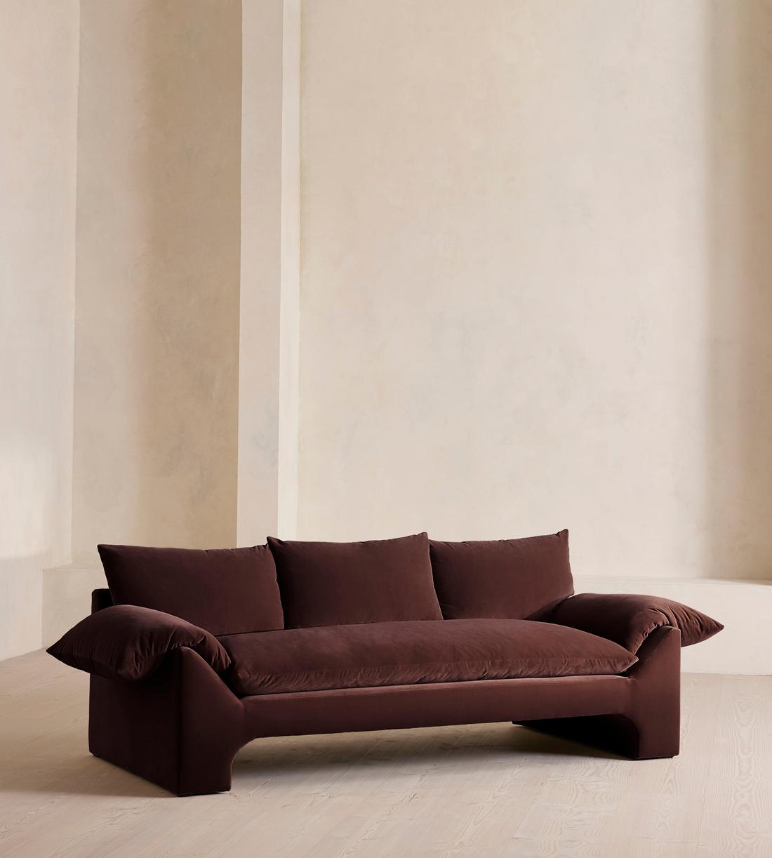 Wyatt Three Seater Sofa - Velvet - Aubergine - UK - Listing - Image 2