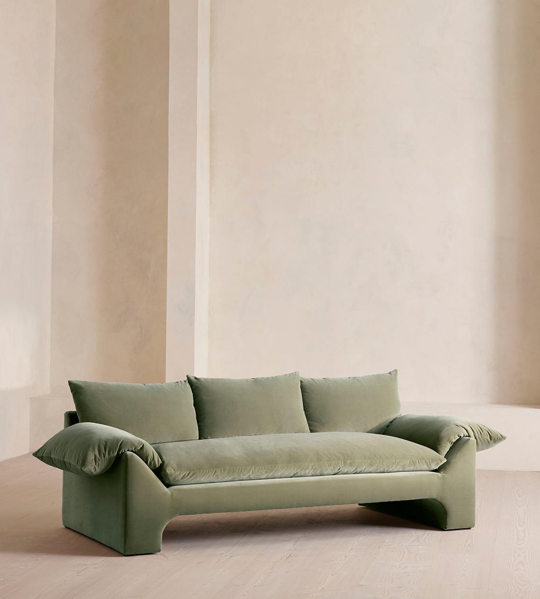 Wyatt Three Seater Sofa - Velvet - Seafoam - UK - Listing - Image 2