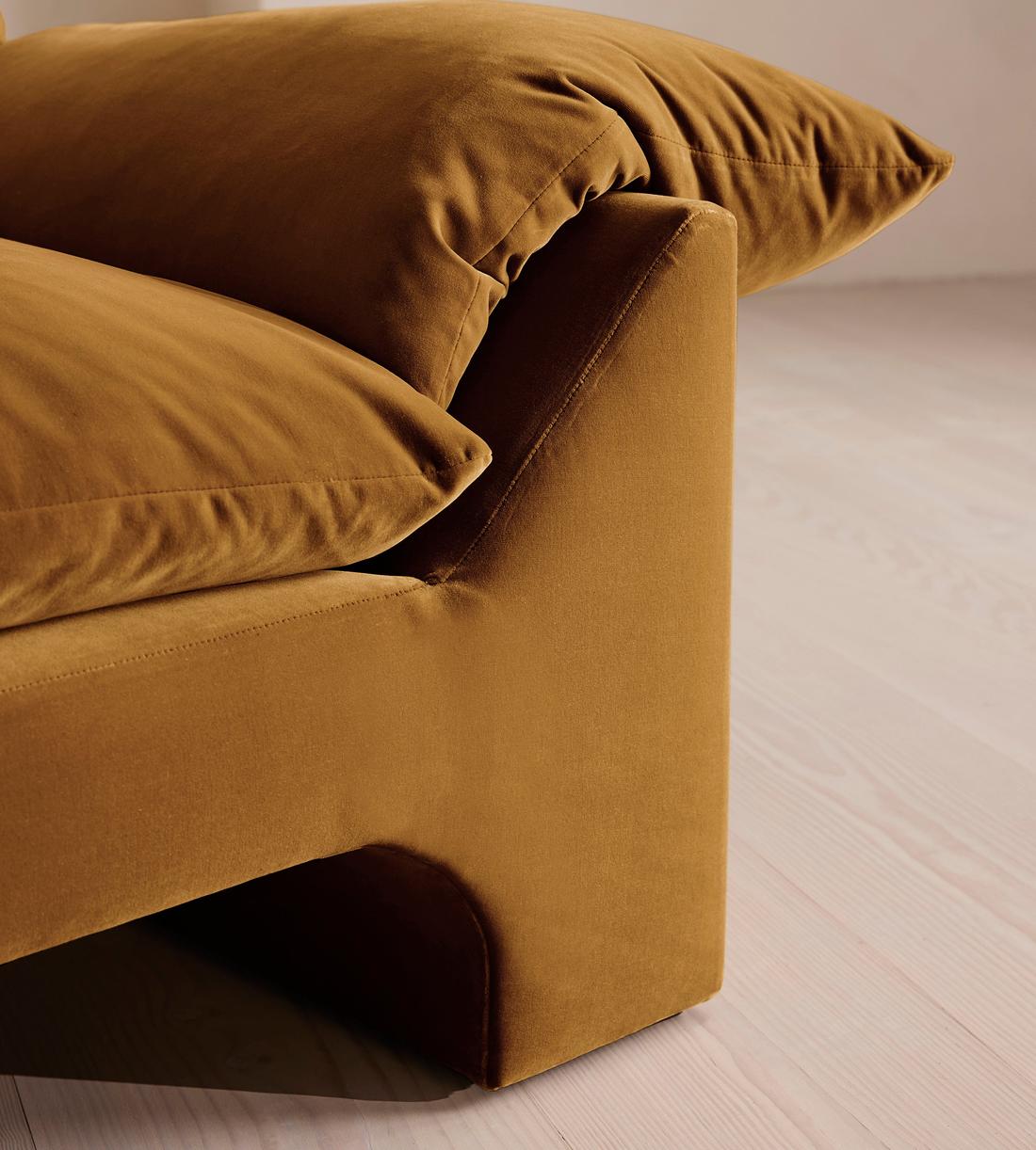 Wyatt Three Seater Sofa - Velvet - Mustard - Images - Image 5