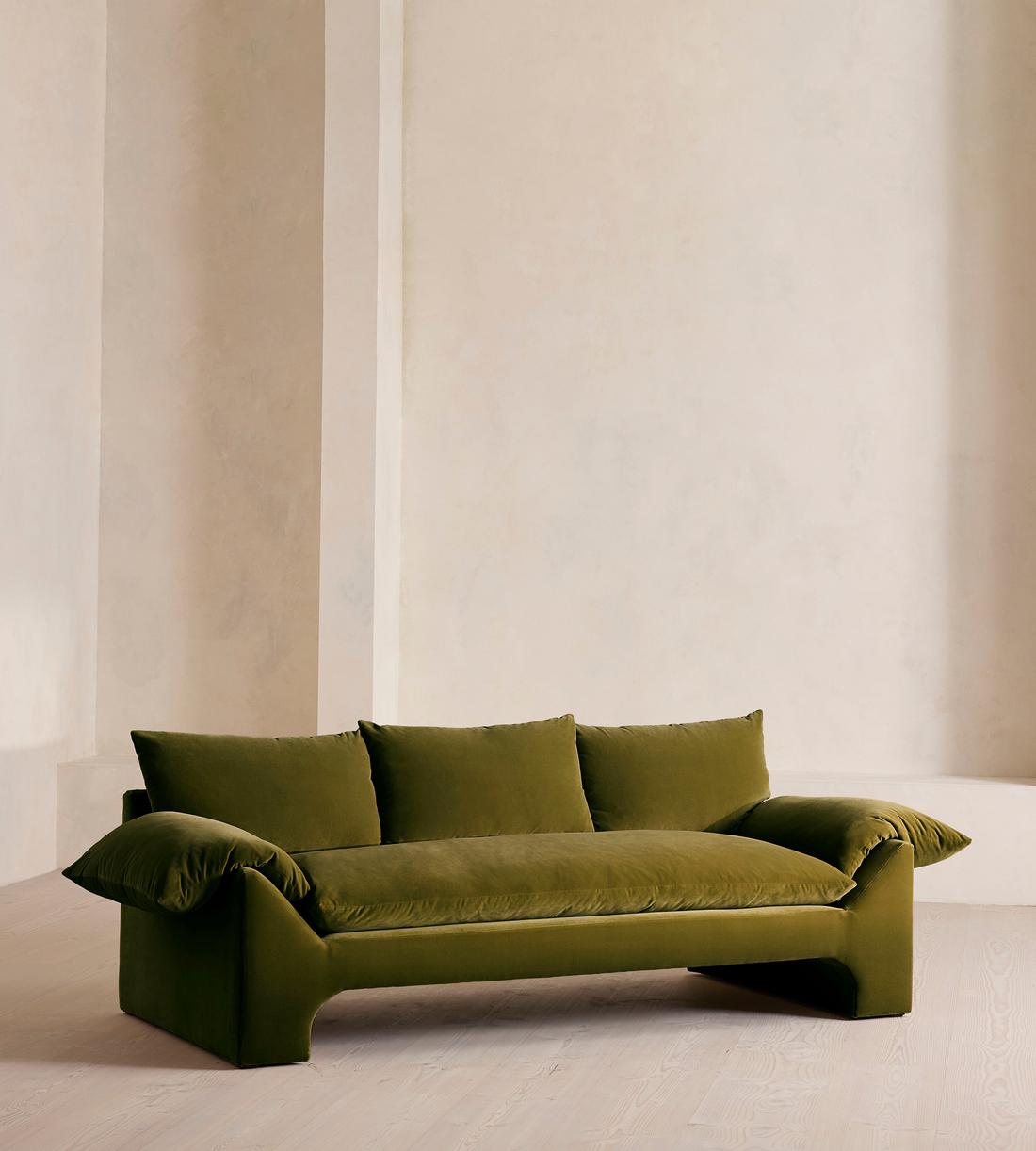 Wyatt Three Seater Sofa - Velvet - Olive - Listing - Image 2