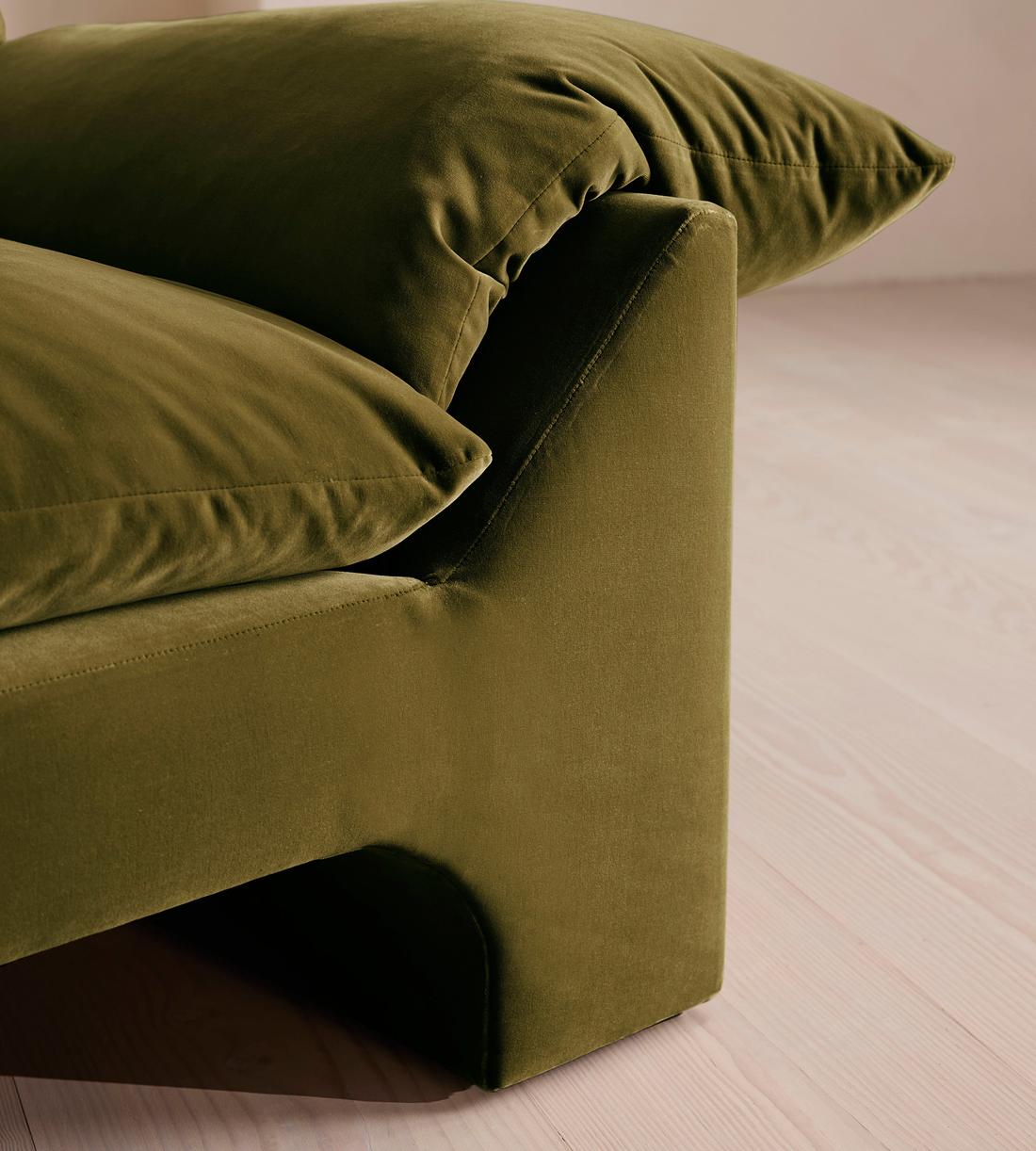 Wyatt Three Seater Sofa - Velvet - Olive - Images - Image 5