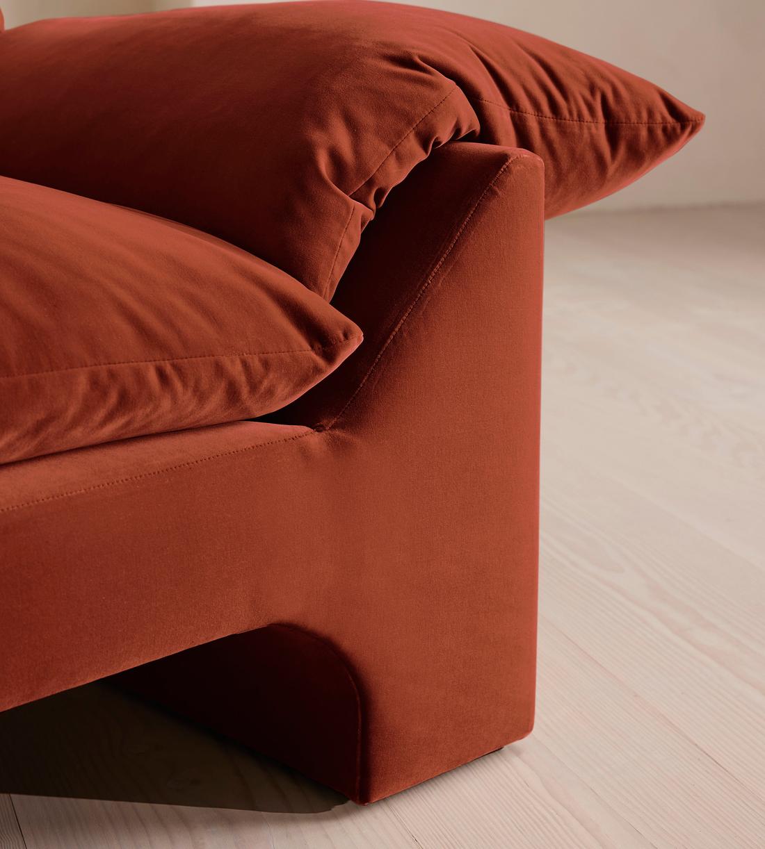 Wyatt Three Seater Sofa - Velvet - Rust - Images - Image 6