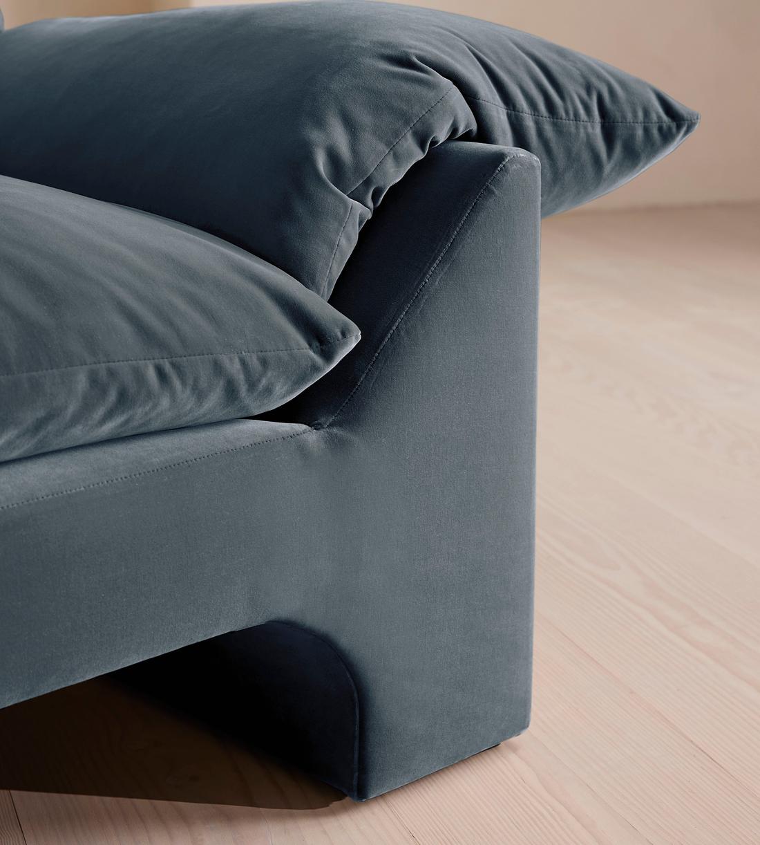 Wyatt Three Seater Sofa - Velvet - Grey Blue - US - Images - Image 5