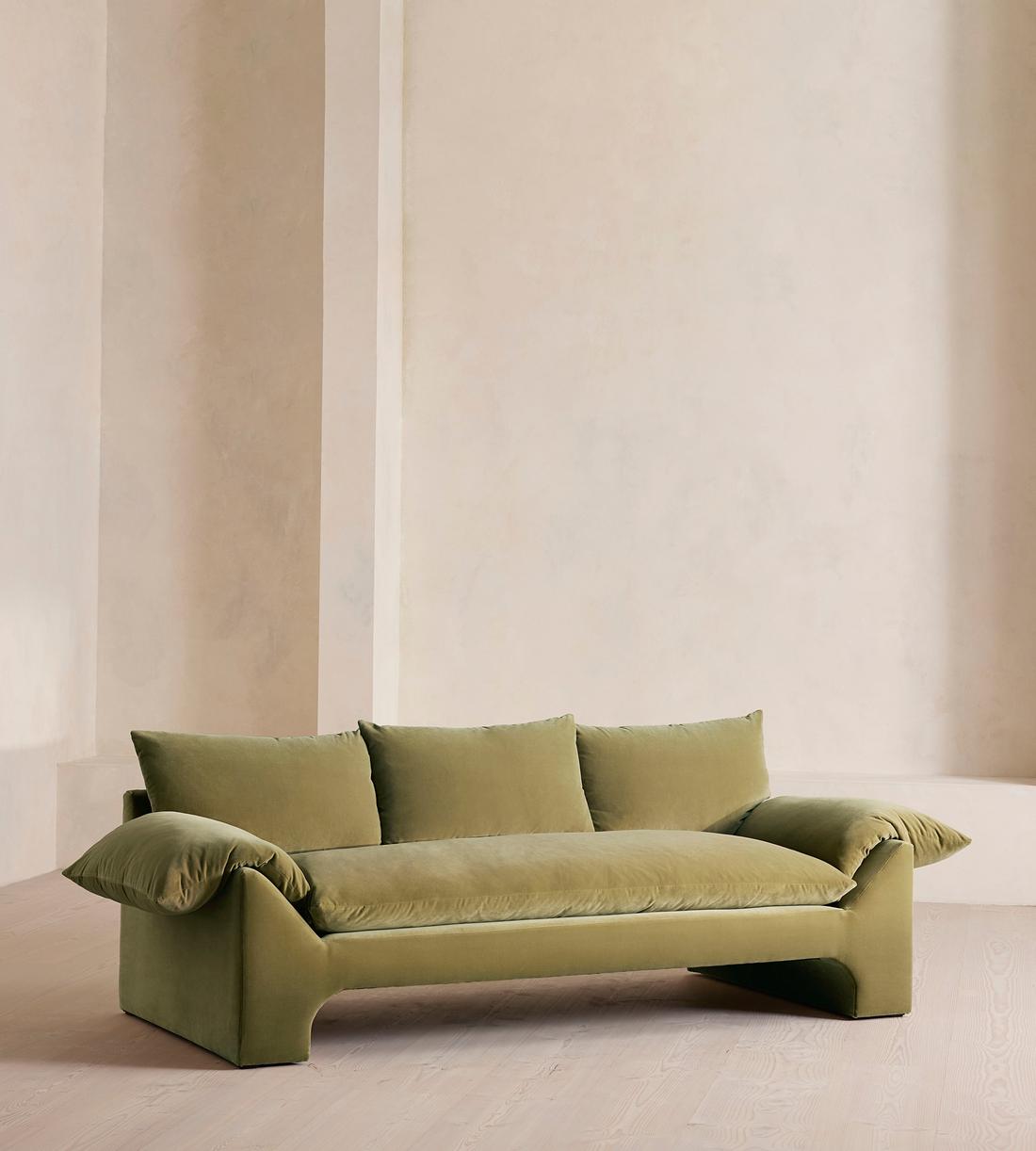 Wyatt Three Seater Sofa - Velvet - Lichen - Listing - Image 3