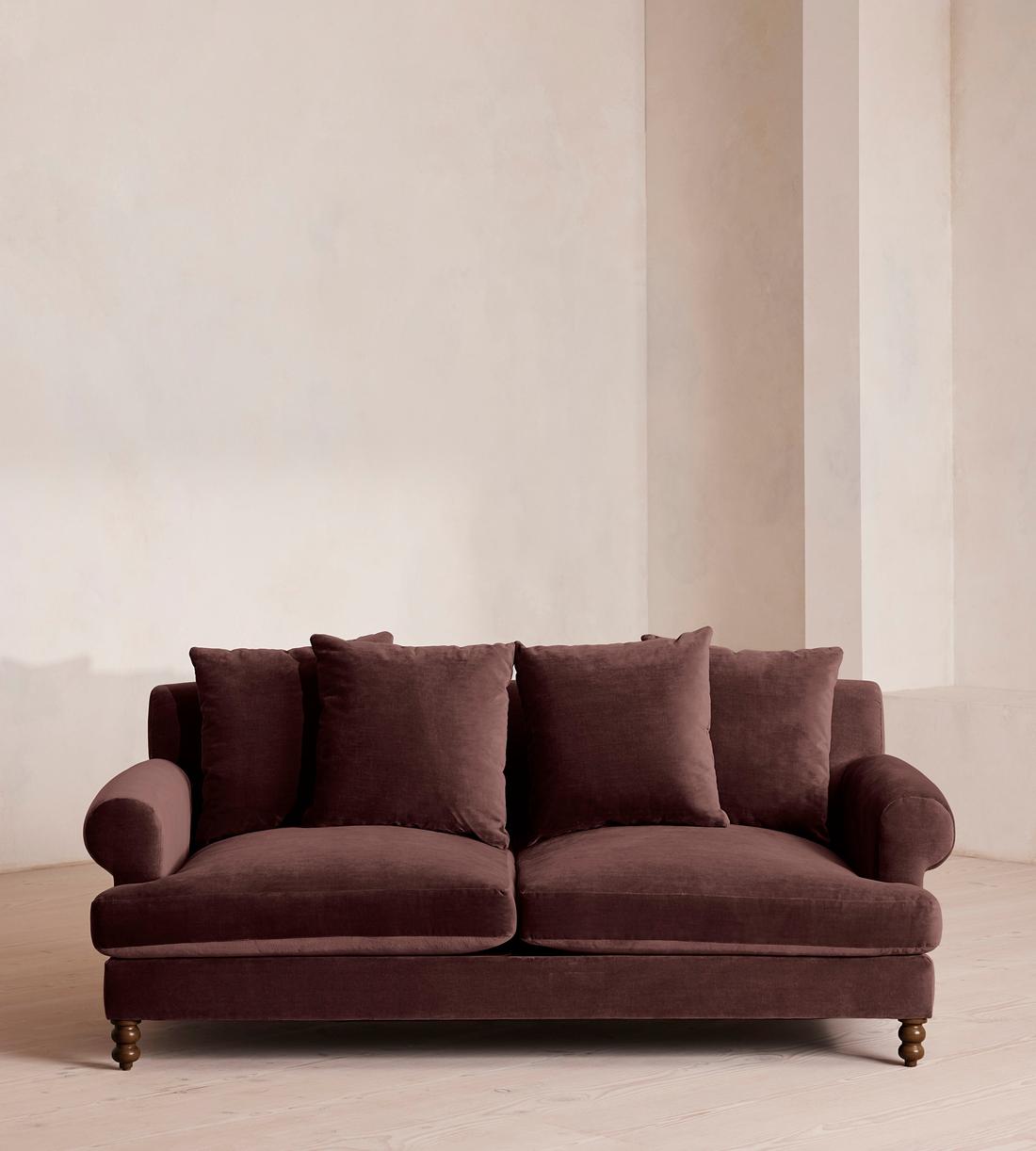 Audrey Two Seater Sofa - Velvet - Aubergine - US - Listing - Image 1