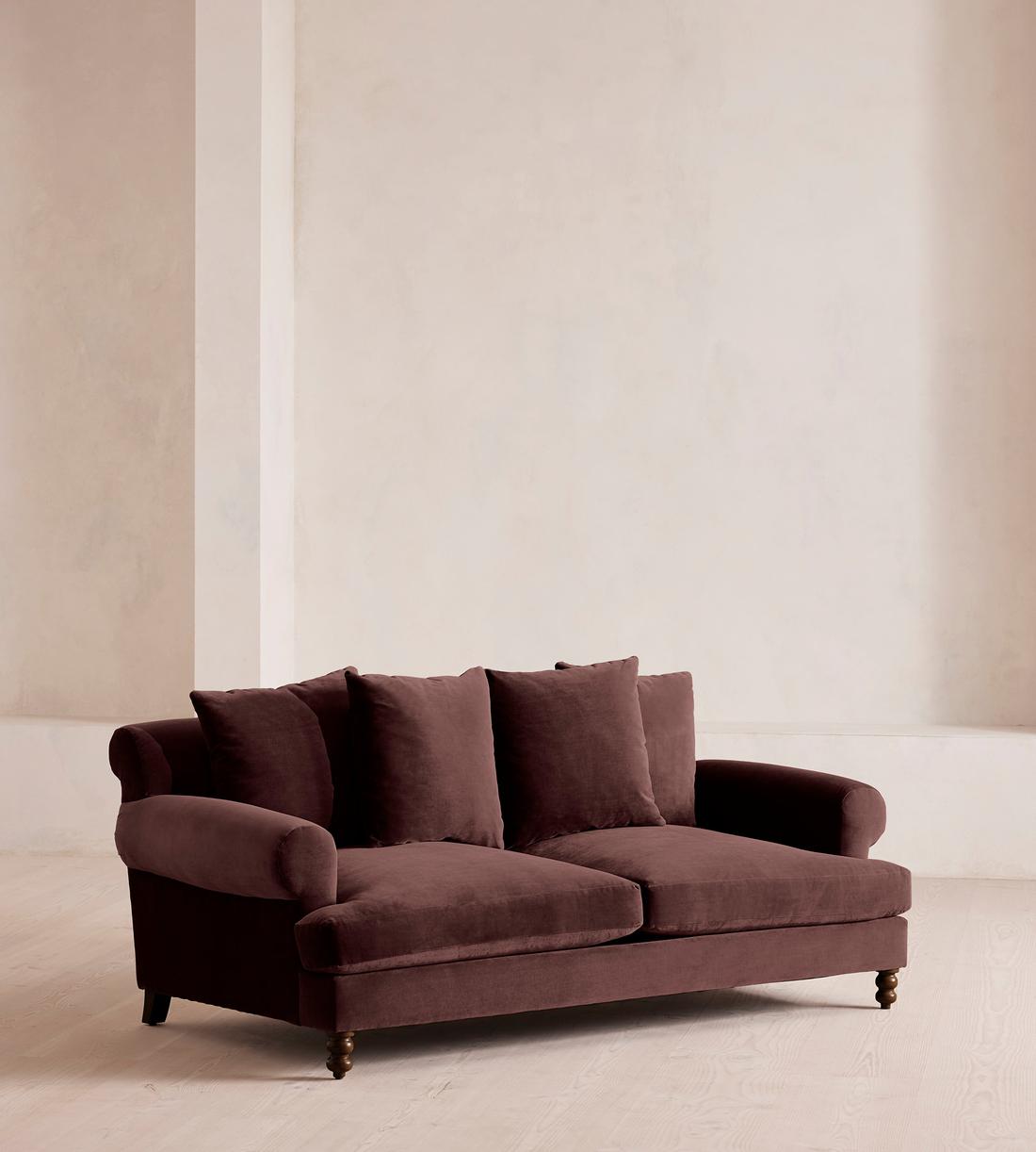 Audrey Two Seater Sofa - Velvet - Aubergine - US - Listing - Image 2