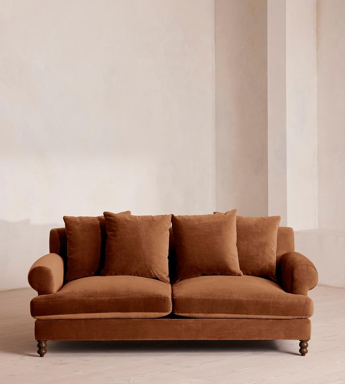Audrey Two Seater Sofa - Velvet - Cinnamon - UK - Listing - Image 1