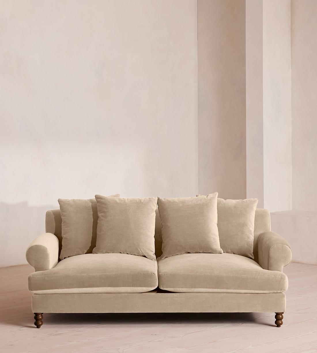 Audrey Two Seater Sofa - Velvet - Oyster - UK - Listing - Image 1