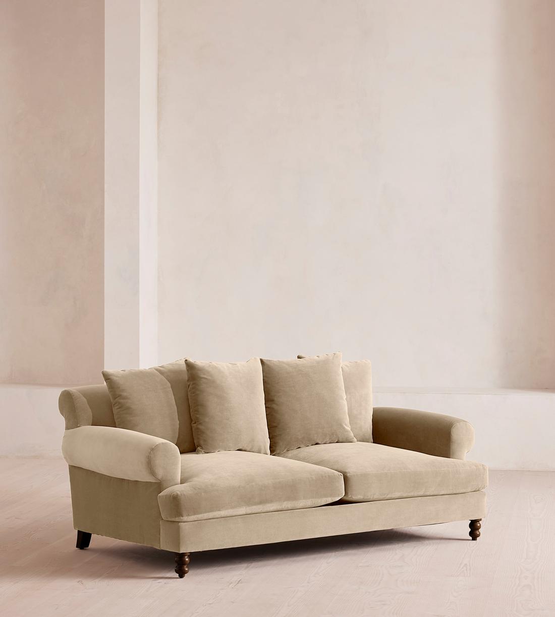 Audrey Two Seater Sofa - Velvet - Oyster - US - Listing - Image 2